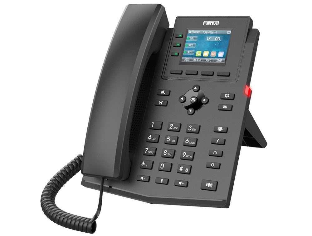 Fanvil X303-2 Wire IP Phone, 2.4-inch Color, RJ11 Interface and Supports 2-Wire Power, HD Voice, 6-Party Conferencing, 4 SIP Accounts