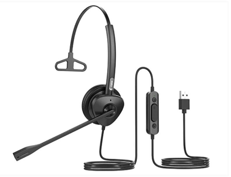 Fanvil HT301-U USB Mono Headset - OverThe Head Design, Suit For Small Office, Home Office (SOHO) Or 0 Center Staff - USB Connection EOS