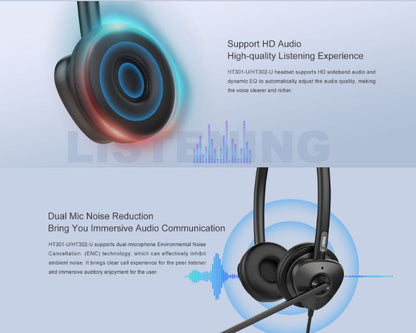 Fanvil HT301-U USB Mono Headset - OverThe Head Design, Suit For Small Office, Home Office (SOHO) Or 0 Center Staff - USB Connection EOS