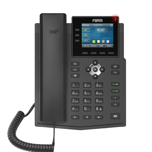 Fanvil X3U Pro Enterprise IP Phone - 2.8' Colour Screen, 3 Lines, No DSS Buttons, Dual Gigabit NIC, HD Audio Quality, 6 SIP Lines, PoE *LS*