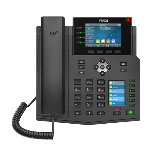 Fanvil X5U High End Enterprise IP Phone - 3.5' Colour Screen, 16 Lines, 40 x DSS Buttons, Dual Gigabit NIC,Bluetooth, *SBC Ready, 2 Years Warranty