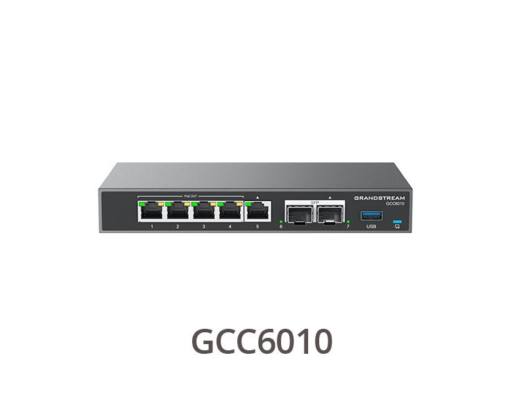 Grandstream GCC6000 Built-in IPPBX (10 Users, 4 Concurrent 0s)Â +Â enterprise-grade firewall + VPN Router + 2 x 2.5 Gb, 5 x GigE Network Switch