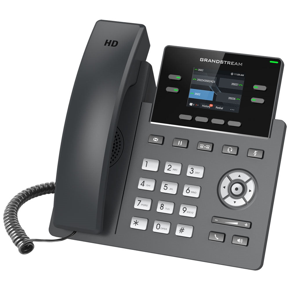 Grandstream GRP2612G Carrier Grade 4 Lines, 4 SIP Accounts, 5-way audio conference,  2.4 inch Color LCD (320x240), HD Audio