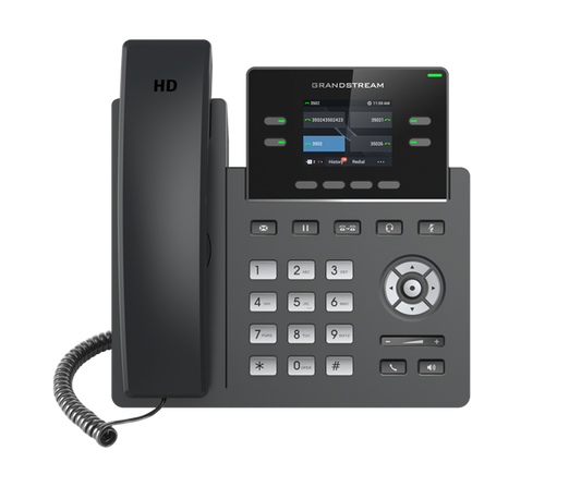 Grandstream GRP2612W 4 Line IP Phone, 2 SIP Accounts, 320x240 Colour Screen, HD Audio, Inbuilt WiFi, Includes PSU