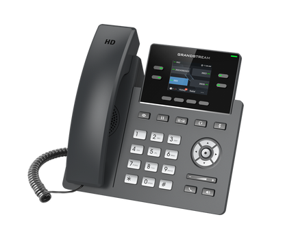 Grandstream GRP2612W 4 Line IP Phone, 2 SIP Accounts, 320x240 Colour Screen, HD Audio, Inbuilt WiFi, Includes PSU