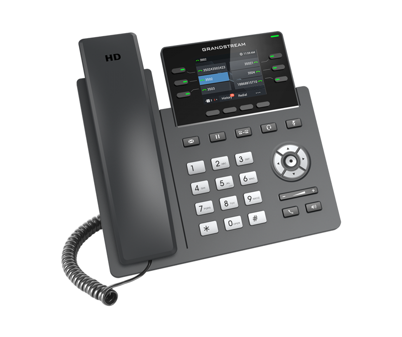 Grandstream GRP2613 6 Line IP Phone, 3 SIP Accounts, 320x240 Colour Screen, HD Audio, Powerable Via POE