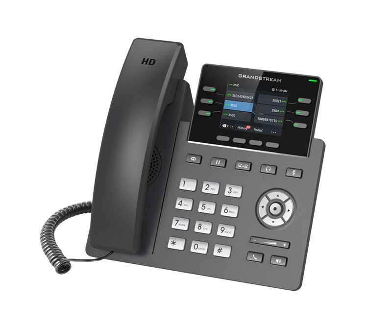 Grandstream GRP2613 6 Line IP Phone, 3 SIP Accounts, 320x240 Colour Screen, HD Audio, Powerable Via POE