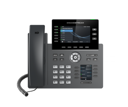 Grandstream GRP2616 6 Line IP Phone, 6 SIP Accounts, 480x272 Colour Screen, HD Audio, Integrated Bluetooth+WiFi, Powerable Via POE
