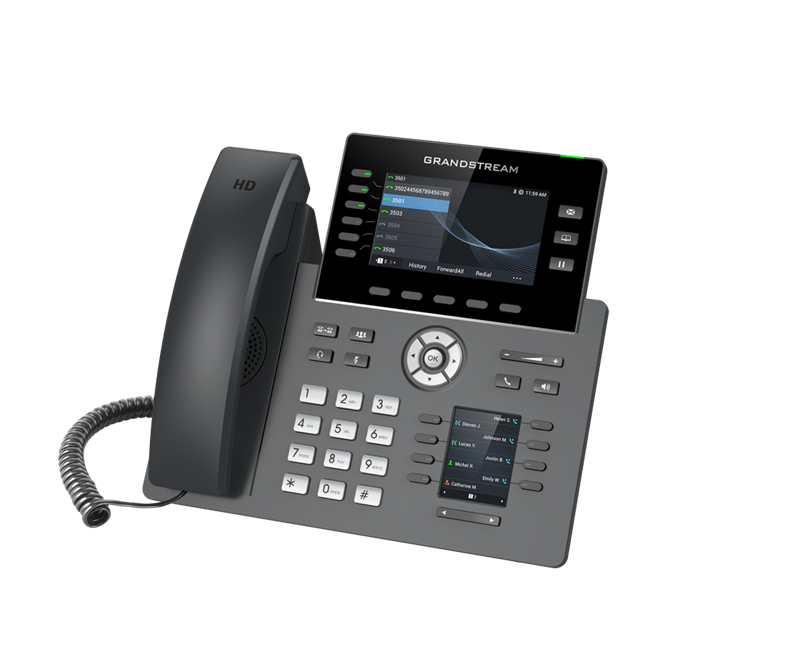 Grandstream GRP2616 6 Line IP Phone, 6 SIP Accounts, 480x272 Colour Screen, HD Audio, Integrated Bluetooth+WiFi, Powerable Via POE