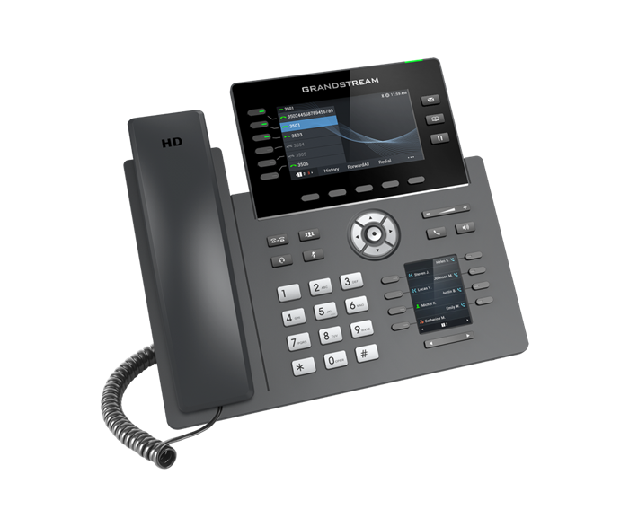 Grandstream GRP2616 6 Line IP Phone, 6 SIP Accounts, 480x272 Colour Screen, HD Audio, Integrated Bluetooth+WiFi, Powerable Via POE