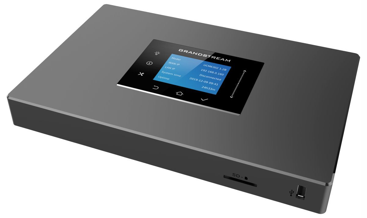 Grandstream UCM6301, IP PBX, 1 x FXO Port, 1 x FXS Port, Supports Up To 500 Extensions, 75 Concurrent 0s, 1 x USB, NAT Router