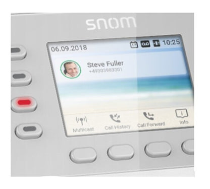 SNOM D735 SIP Desk Telephone, l 2.7 Inch TFT Display, 32 Self-Labeling Function Keys (8 Physical), White