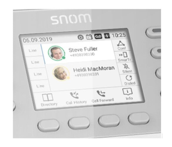 SNOM D735 SIP Desk Telephone, l 2.7 Inch TFT Display, 32 Self-Labeling Function Keys (8 Physical), White