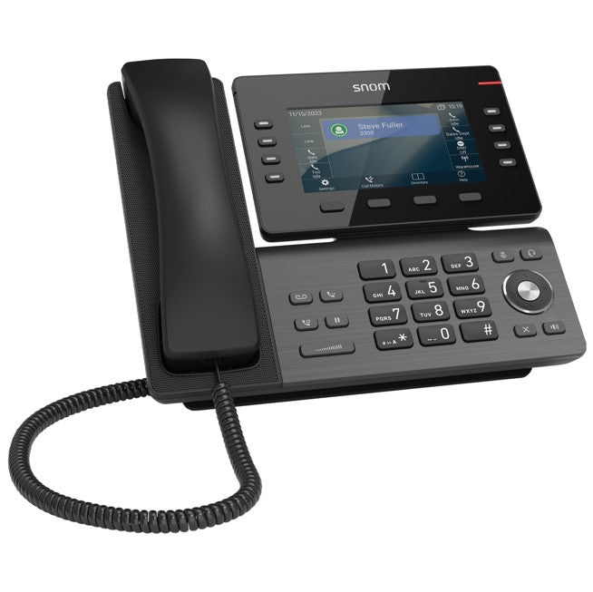 SNOM D812 Desk Telephone, 5' color LCD Screen with 8 SIP accounts, GigE ethernet switch, and 1 USB port, 8 (28) Self-Labeling Keys, PoE, 3Y Warranty