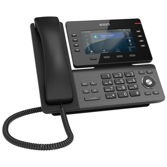 SNOM D812 Desk Telephone, 5' color LCD Screen with 8 SIP accounts, GigE ethernet switch, and 1 USB port, 8 (28) Self-Labeling Keys, PoE, 3Y Warranty