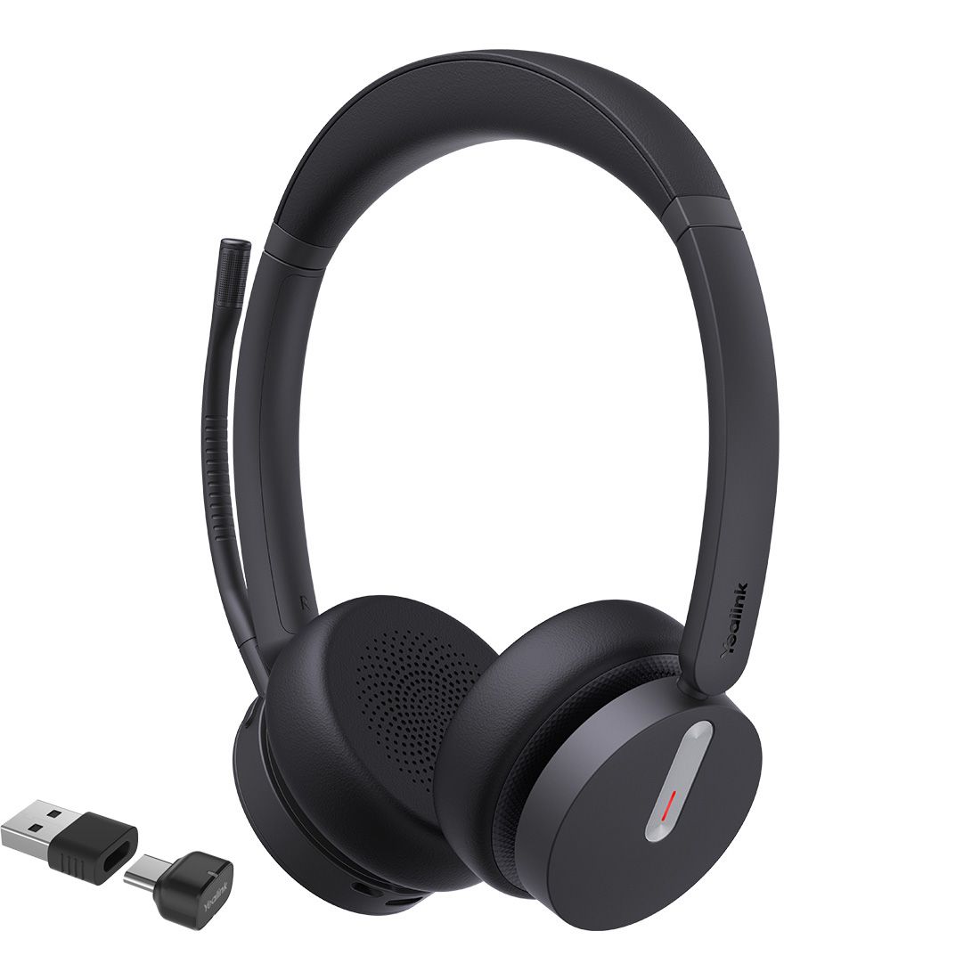 Yealink BH70 Bluetooth Wireless Stereo Headset UC, BT51 C Dongle with A Adapter, 3-Mic Noise Cancellation, 35 Hours Talk Time, Comfort Wearing