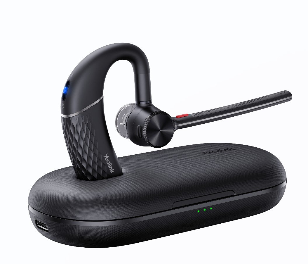 Yealink BH71 Pro USB-C&A Bluetooth Wireless Mono Headset, Carrying Case w/ Built-In Battery (+20hrs), USB-C to USB-A Cable, 10H Talk Time