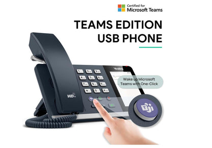 Yealink MP45 USB Teams Phone Desk Corded Phones for Work, Certified by Microsoft Teams Skype for Business System, Powered by Computer via USB-A/C