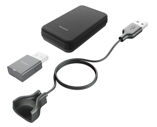 Yealink Portable Accessory Kit for WH63/67, Carry Case, Charging Cable, WDD60 DECT Dongle, Make DECT Headset Your Hybrid Work Booster