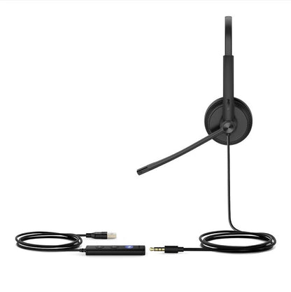 Yealink UH34 SE Dual USB Wired Headset Teams Certified Wideband Noise Cancelling Headset, USB and 3.5mm Jack Controller&Teams Button, Ultra-Lightweigh
