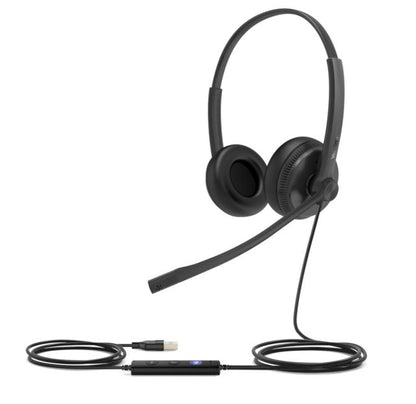 Yealink UH34 Dual Teams USB Headset, Lightweight, All Day Wearing Comfort, Ear Wideband Noise Cancelling Microphone, Leather Ear Cushions, USB-A