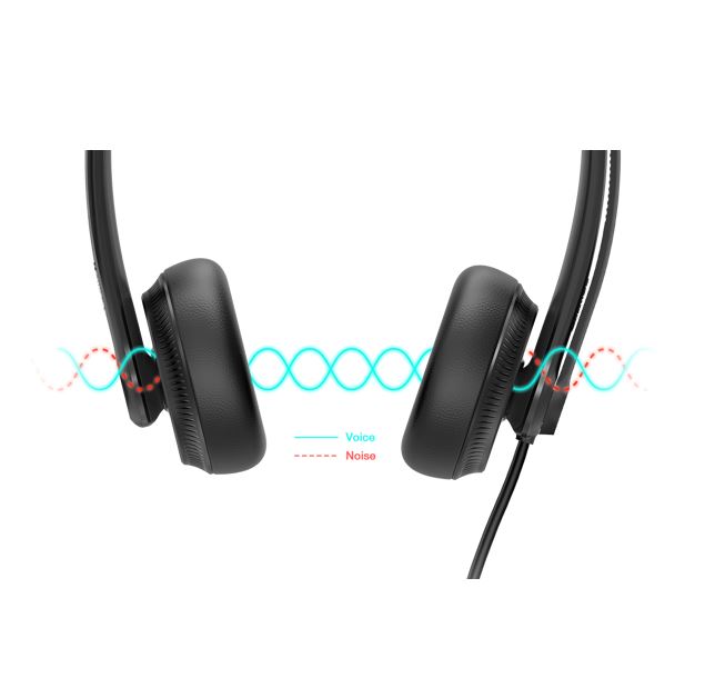 Yealink UH34 Dual Teams USB Headset, Lightweight, All Day Wearing Comfort, Ear Wideband Noise Cancelling Microphone, Leather Ear Cushions, USB-A