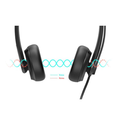 Yealink UH34 Dual Teams USB Headset, Lightweight, All Day Wearing Comfort, Ear Wideband Noise Cancelling Microphone, Leather Ear Cushions, USB-A