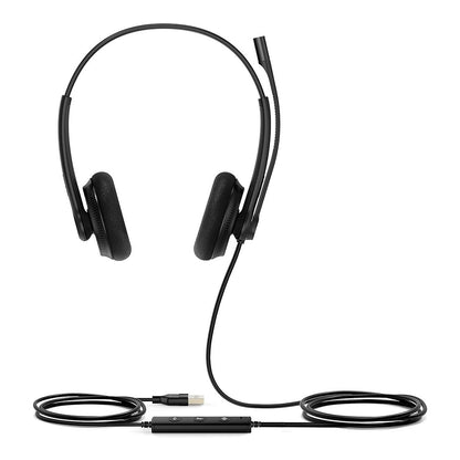 Yealink UH34 Lite Dual UC USB Headset, Lightweight, All Day Wearing Comfort, Ear Wideband Noise Cancelling Microphone, Foamy Ear Cushions, USB-A