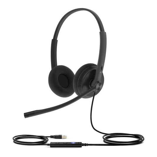 Yealink UH34 Lite Dual Teams USB Headset, Lightweight, All Day Wearing Comfort, Ear Wideband Noise Cancelling Microphone, Foamy Ear Cushions, USB-A