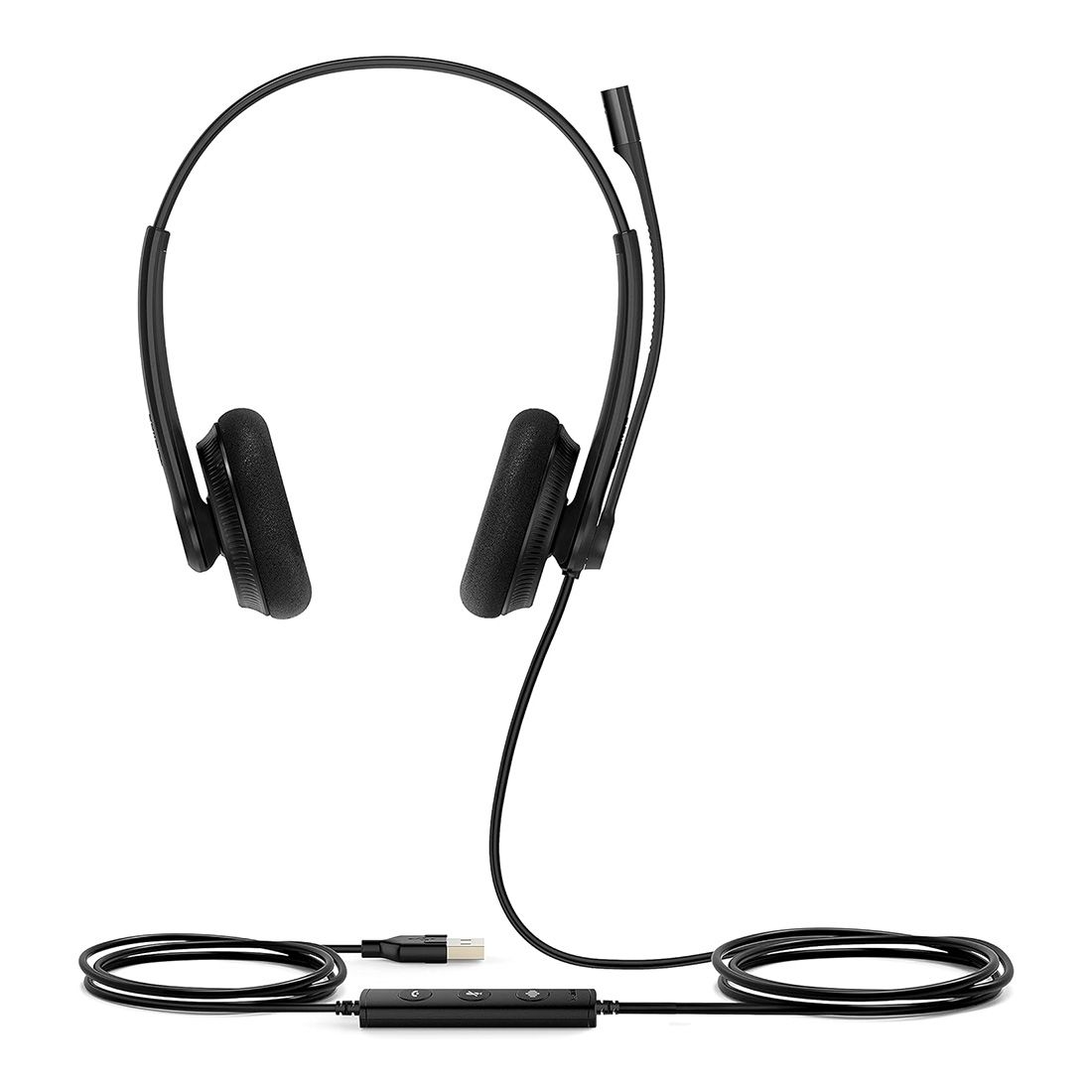 Yealink UH34 Lite Dual Teams USB Headset, Lightweight, All Day Wearing Comfort, Ear Wideband Noise Cancelling Microphone, Foamy Ear Cushions, USB-A