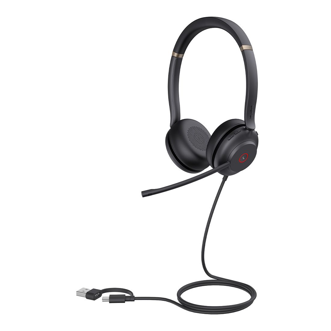 Yealink UH37 Dual USB-C/A USB Wired Headset, UC Dual, USB-C/A, 35mm Speakers, Stereo, HD Audio, 2Mic Noise Killer, Microsoft Teams & UC Certified