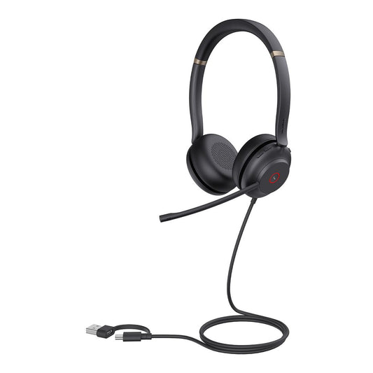 Yealink UH37 Dual USB-C/A USB Wired Headset, UC Dual, USB-C/A, 35mm Speakers, Stereo, HD Audio, 2Mic Noise Killer, Microsoft Teams & UC Certified