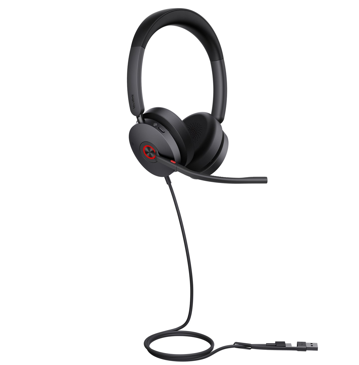 Yealink UH48 Teams USB Wired Headset Hybrid Active Noise Cancellation, Four-Microphone Noise-canceling Technology,  Swift Plug & Play All-Day Comfort