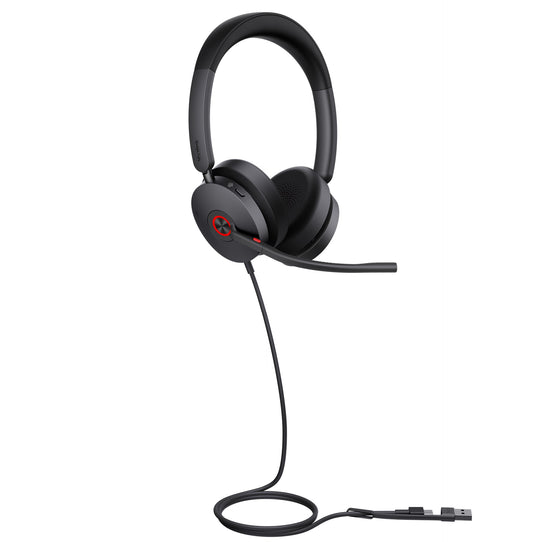 Yealink UH48 Teams USB Wired Headset Hybrid Active Noise Cancellation, Four-Microphone Noise-canceling Technology,  Swift Plug & Play All-Day Comfort