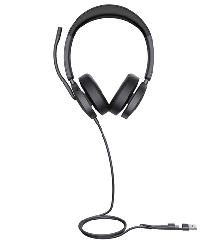 Yealink UH48 Teams USB Wired Headset Hybrid Active Noise Cancellation, Four-Microphone Noise-canceling Technology,  Swift Plug & Play All-Day Comfort