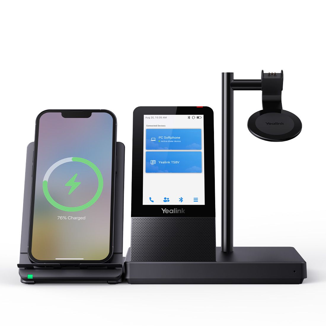 Yealink WH66 Mono UC DECT Wireless Headset, UC Workstation, HD Voice, 2-Mic Noise Cancellation&330Â° Adjustable, Leather Ear Cushions,Teams Certified