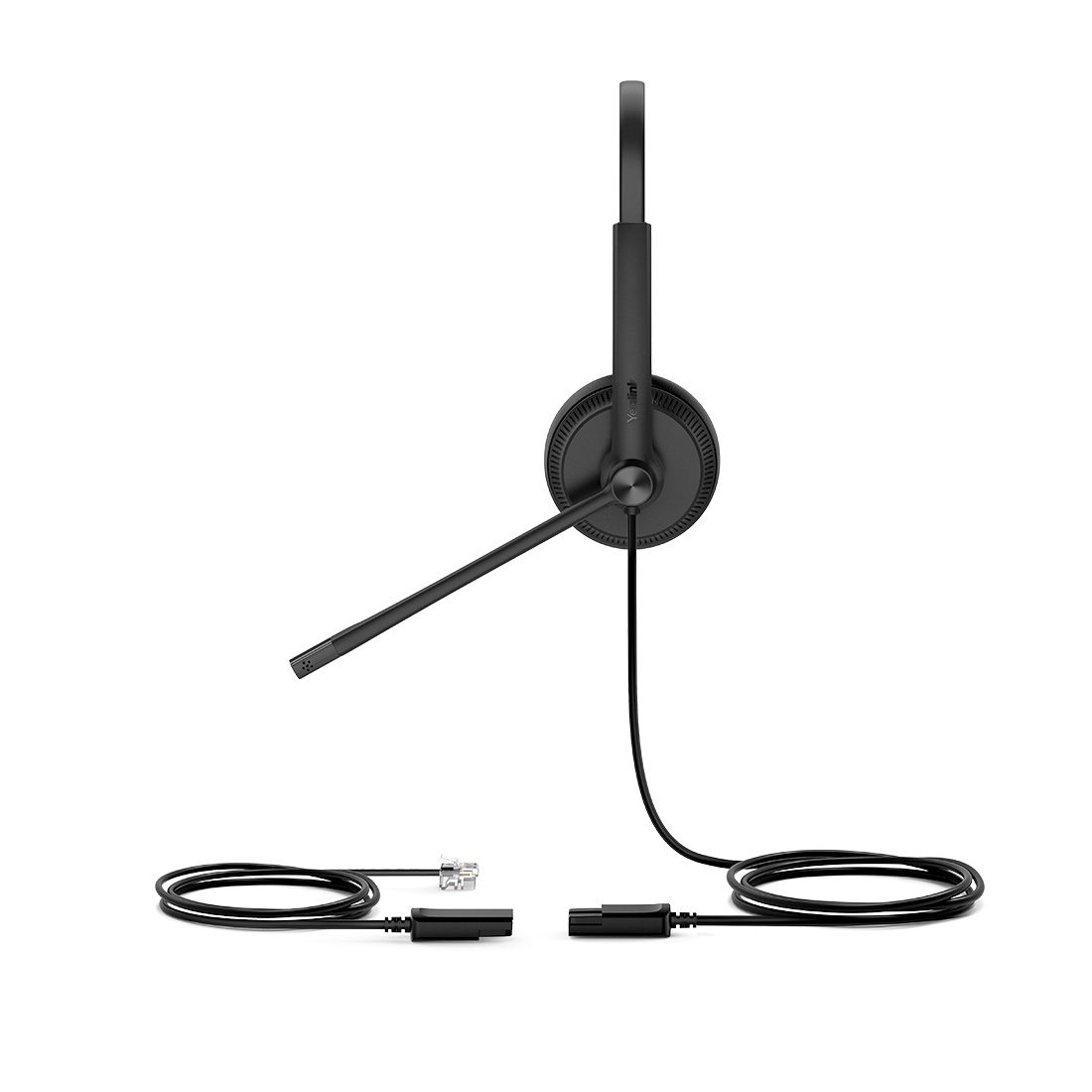 Yealink YHS34 Dual Wired Headset with QD to RJ Port, Noise-Canceling Headset, Binaural Ear, RJ9, QD Cord, Leather Ear Piece, Hearing Protection