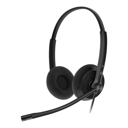 Yealink YHS34 Lite Dual Wired Headset with QD to RJ Port, Wideband Noise-Canceling Headset, Binaural Ear, RJ9, QD Cord, Foamy Ear Cushion