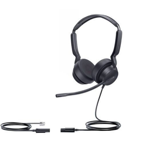 Yealink YHS36 E2 Dual, wired binaural, plug-and-play RJ9 connectivity, wideband HD audio, noise-canceling microphone