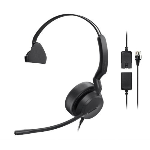 Yealink YHS36 E2 Mono, single-ear version of the YHS36 E2, HD audio, noise-canceling microphone, and plug-and-play RJ9 connectivity, lighter
