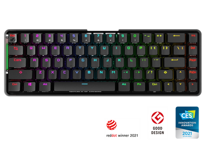 ASUS M601 ROG FALCHION NX Red Switch Compact 65% Wireless Mechanical Gaming Keyboard, 68 Keys, Interactive Touch panel, 450 Hours, ROG NX Switches, RG