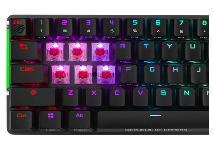 ASUS M601 ROG FALCHION NX Red Switch Compact 65% Wireless Mechanical Gaming Keyboard, 68 Keys, Interactive Touch panel, 450 Hours, ROG NX Switches, RG
