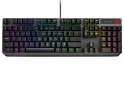 ASUS XA05 ROG STRIX SCOPE RX Blue Switch Optical Gaming Keyboard for FPS, RGB, USB 2.0 Passthrough, Alloy Top, Stealth Key,