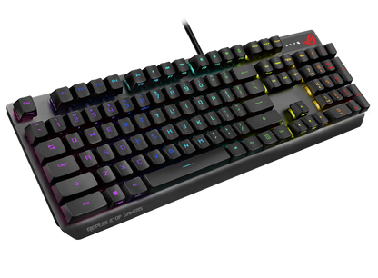 ASUS XA05 ROG STRIX SCOPE RX Blue Switch Optical Gaming Keyboard for FPS, RGB, USB 2.0 Passthrough, Alloy Top, Stealth Key,