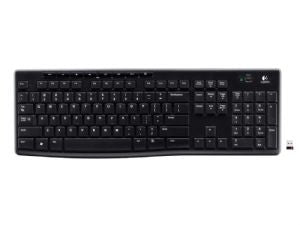 Logitech K270 2.4GHz Wireless Full-Size Keyboard — 128-bit AES Encryption, 24-Month Battery Life