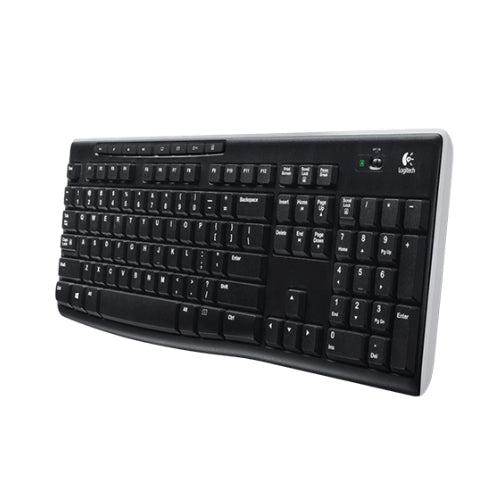 Logitech K270 2.4GHz Wireless Full-Size Keyboard — 128-bit AES Encryption, 24-Month Battery Life