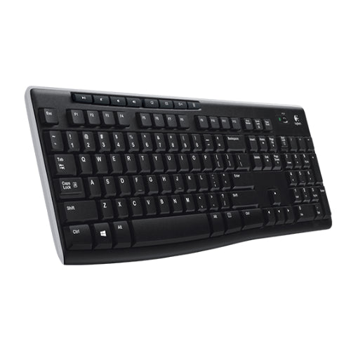 Logitech K270 2.4GHz Wireless Full-Size Keyboard — 128-bit AES Encryption, 24-Month Battery Life