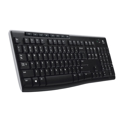 Logitech K270 2.4GHz Wireless Full-Size Keyboard — 128-bit AES Encryption, 24-Month Battery Life