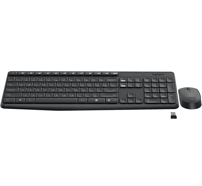 Logitech MK235 Wireless Keyboard and Mouse Combo 2.4GHz Wireless Compact Long Ba