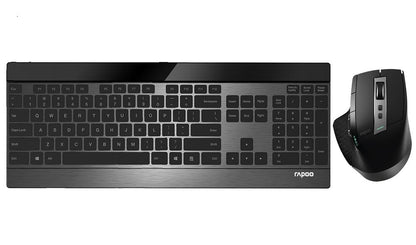 RAPOO 9900M Multi-mode Wireless Ultra-slim Keyboard & Mouse - Bluetooth 4.0, 2.4